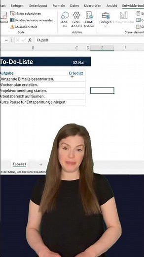 ToDo Liste mit Checkbox #excel #effizienz #exceltipps #exceltips #todolist #todos