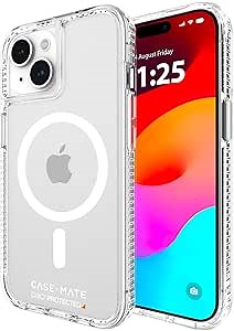 Case-Mate Tough Clear iPhone 15 Plus Case [16ft D3O Drop Protection] [Compatible with Magsafe] Slim Phone Case for iPhone 15 Plus 6.7", Shockproof Materials, Anti Yellowing, Anti Scratch Technology