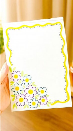 Easy Floral Page Border Design | Beautiful Assignment & Project Border Idea #pageborder #frontpage