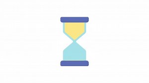 Flat Design Animated Hourglass Icon for Time Concepts