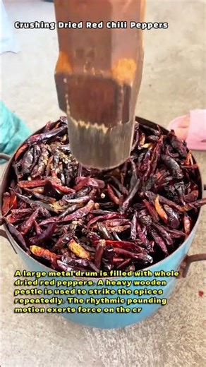 Crushing Dried Red Chili Peppers