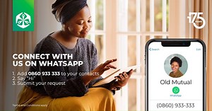 37K views · 280 reactions | We’re here for you. Now you can use WhatsApp to connect with us any time from the comfort of your home. Conveniently submit a funeral claim or access other services. T&Cs apply. Find out more: https://bit.ly/3bgvf3e | Old Mutual South Africa | Facebook