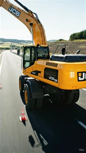 “JCB Moving on Highway | Powerful Road Run Action 🚜💨 #JCBShorts”