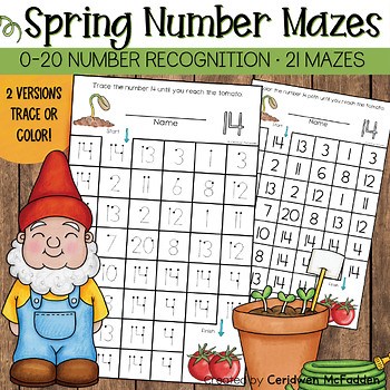 Spring Number Tracing Kindergarten | Number Recognition 0-20 | Teen Numbers