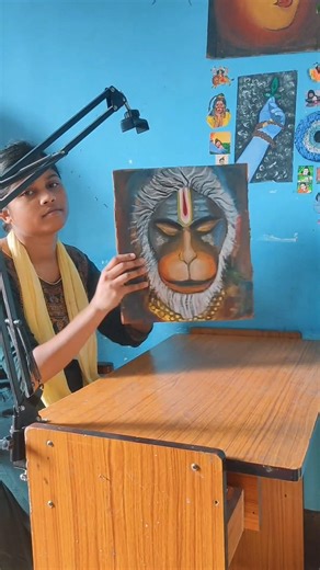 Hanuman Ji painting on Cardboard #shorts #hanuman #jaishreeram #chandniartvlogs
