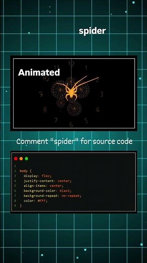 Animated Spider🕷️ Clock #developer #coding #webdevelopment #programming #html #python #tech #html