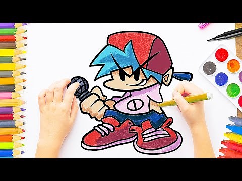 COMO DIBUJAR A BOYFRIEND DE FRIDAY NIGHT FUNKY paso a paso - how to draw boyfriend FNF