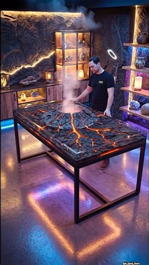 Lava Epoxy Table 🔥🌋 Insane Molten Resin Design | Satisfying Transformation #trending #epoxyresine