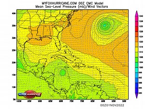 CMC Model |Mean Sea Level Pressure | Caribbean | Hurricane and Tropical Storm coverage from MyFoxHurricane.com