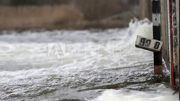 Pumping water by a hydroelectric station from one river to another. Ecological disaster, rising water levels in rivers.