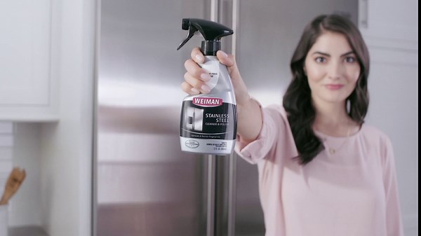 Weiman Stainless Steel Cleaner and Polish - Streak-Free Shine for Refrigerators, Dishwasher, Sinks, Range Hoods and BBQ grills - 22 fl. oz