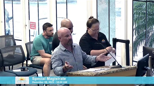 Special Magistrate - Code Enforcement - December 08, 2025 | City of St. Pete Beach, Florida
