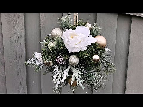 How To Make A Christmas Kissing Ball - Outdoor Christmas Decorating - Winter Wedding Decor Idea