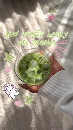 making an iced vanilla honey oat matcha latte🍵🍯 . . (use my code REVEPRINT and treat yourself to some matcha from rebel bunny 🐰🍵 https://rebelbunny.com/REVEPRINT) . . oat barista milk @Oatly saemidori from yame matcha @Rebel Bunny Matcha . . matcha latte, matcha recipe, how to, matcha addict, matcha lover, home cafe, home barista, aesthetic, Pinterest inspired, that girl, clean for aesthetic, #matcha #matchalatte #matchalovers #pinterest #fyp