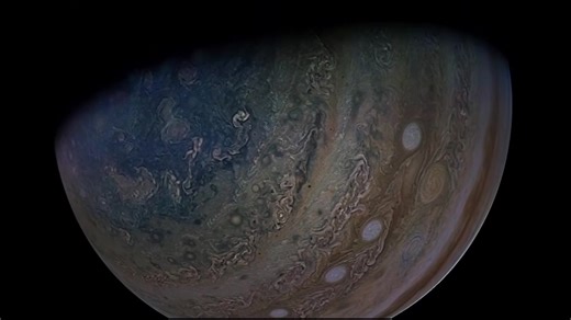 Awesome The largest planet in our solar system, Jupiter ! The largest planet in our solar system, Jupiter is a giant ball of gas 300 times more massive than earth. It’s five times farther from the Sun than we are. A year on Jupiter is twelve times longer than ours, but a Jovian day is only ten hours long. Darting around it are dozens of moons – some with geysers, volcanoes, or ice. And like the other gas giants – Saturn, Neptune, and Uranus – Jupiter has rings. Like the Sun, Jupiter is made almo