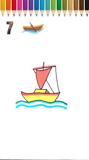 How To Draw With Number 7 | Easy Drawing Ideas With Letters #shorts