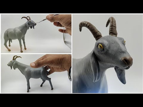 Clay Sculpting: How to make Goat with clay ~ easy Clay animals ~ Clay modelling ~ Clay art