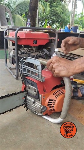 This chainsaw is automatically revving at high speed, and the throttle is not returning to idle.