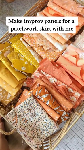 Making improv panels for a tiered patchwork maxi skirt! I'll share more about measurements later, but I'm kind of just winging this. I've never sewn a skirt before and I'm not using a pattern. Wish me luck 😅 All fabrics are @artgalleryfabrics . . . . #quiltersoftiktok #quiltingtutorial #quilt #quilts #quilting #agfsewcialite #sewpretty #quiltsoftiktok #quilttok #quiltspiration #quilter #quilters #improv #improvquilting #improvquilt #patchwork #patchworkskirt #sewing #sewist #kindredquiltco #qui