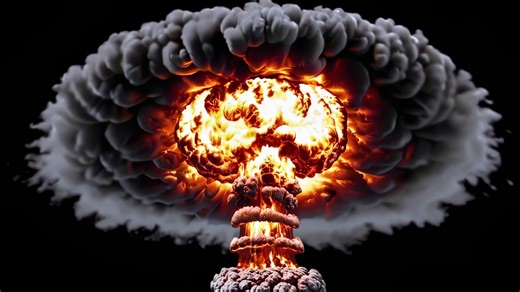 Nuclear, Explosion, Mushroom Cloud. Free Stock Video