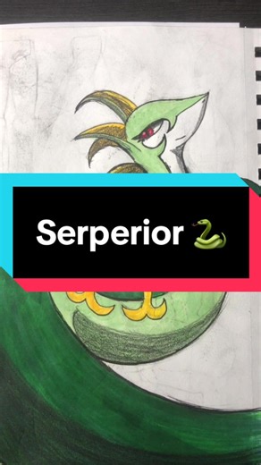 Dibujando a Serperior de pokemon Negro y Blanco de la generación 5.1 - - - Serperior pertenece a pokemon. #pokemonfanart #serperior #pokemonblackandwhite #fanart #drawing