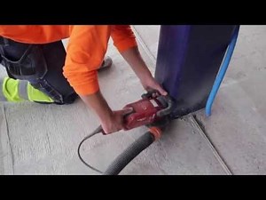 GLES Työmaapalvelut - Betonin hionta Hilti DG 150 hiomakoneella. Concrete grinding.