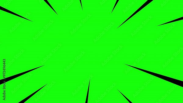 Cartoon speed lines, animation of anime speed line background, tunnel zoom black lines