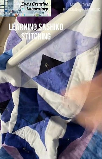 Learning Sashiko Stitching on RADIANT quilt kit from Jordan Fabrics @jordanfabrics8380