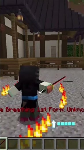Flame Breathing first form | unknown fire | Rengoku | IronfistTheMc #demonslayer #minecraft #rengoku