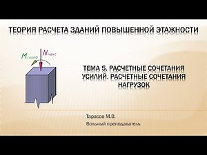 Тема 5. Расчетные сочетания усилий и расчетные сочетания нагрузок (в т.ч. ПЧ в ПК "Лира-САПР")