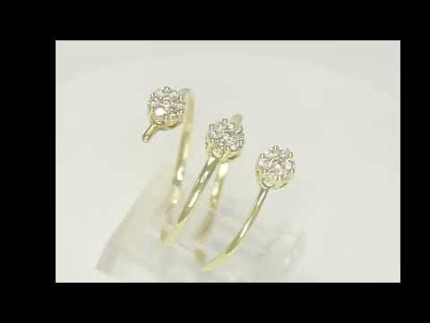 Natural Diamond Cluster Spring/Coil Ring .40CT 14K Yellow Gold Size 7.5 - 35043