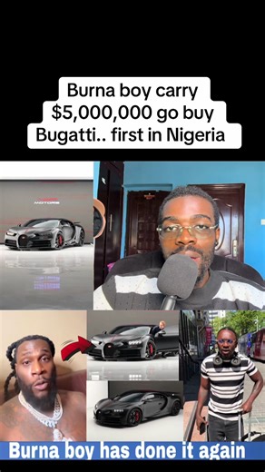 Burna boy spend $5,000,000 to buy a customized Bugatti Chiron #burnaboy #wizkid #davido