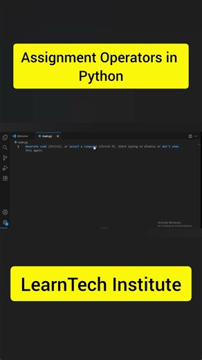 Assignment Operators in Python #coding #python #assignmentoperatorsinpython #viral #shorts
