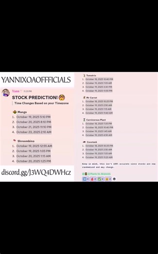 Stock Prediction! Stock Prediction Update! > discord.gg/J3WQ4DWHcz > https://discord.gg/J3WQ4DWHcz #plantsvsbrainrots #pvb #yannixoa #yann #roblox #stockprediction | Yann2