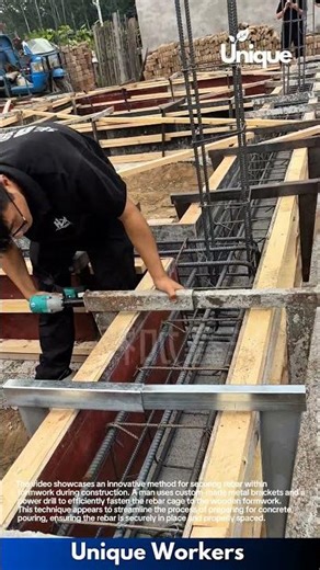 Innovative Formwork Construction: Securing Rebar with Custom Metal Brackets