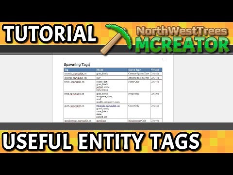 Useful Entity Tags | MCreator