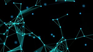 Abstract digital connection moving dots and lines. Technology background. Network connection structure. 3d. Seamless loop. 4K