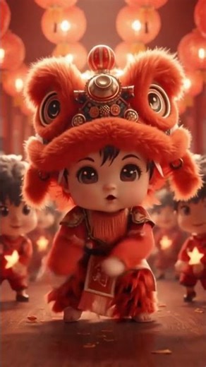 🦁 Lion Chibi Dance | Vibe of the “Lang La” Trend 🏮✨