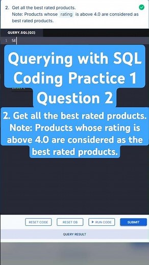 Querying with SQL | Coding Practice 1 | Question 2 | NXT WAVE #shorts #programming #database #nxt