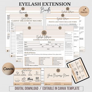 Eyelash Extension Forms Bundle – Editable Lash Business Templates (digital Download) - Etsy
