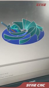 impeller | 3D CAD An impeller is a rotating component of a centrifugal pump, usually made of iron, steel, bronze, brass, aluminum or plastic. #3D #CAD #impeller #cnc #machine #5axis #machining #pump #iron #steel #bronze #brass #aluminum | SYNE Machines