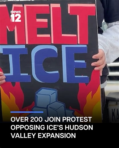ICE PROTEST: Hundreds of people protested outside a New Windsor ICE administrative office after learning it has been operating for three months as the agency expands in the Hudson Valley. �� Demonstrators along Route 300 warned they’ll keep pressure on ICE staff if the expansion continues. The New Windsor site is one of several new offices in the region, all within a short drive of a planned ICE detention center in Chester. READ MORE: https://bit.ly/4rnecni | News 12 Hudson Valley