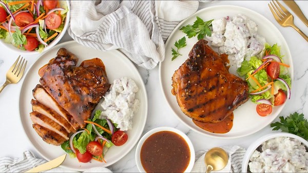 These Grilled Pork Chops Are Smothered In Sweet, Sticky Magic