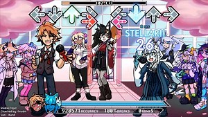 FNF优质模组HoloFunk全菜单/过场艺术展示+全角色死亡结束动画_哔哩哔哩_bilibili