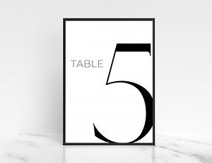 Modern Black&white Printable Table Numbers 1-30 - Etsy