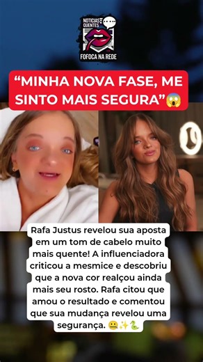 Rafa Justus soltou o verbo e revelou os bastidores da sua nova cor de cabelo!