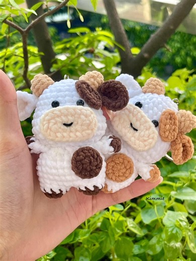 Crochet Cow Keychain, Handmade Amigurumi Cow Keyring, Cute Farm Animal Bag Charm, Gift for Cow Lovers - Etsy