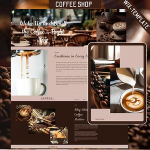 Coffee Shop Wix Website, Wix Coffee Shop, Coffee Shop Template, Cafe Shop Template, Cafe Website Shop. - Etsy