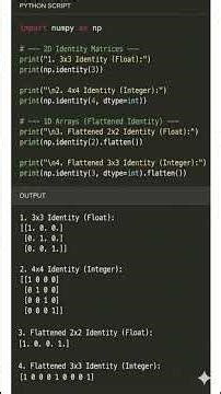 Python Code: Identity Array Function in NumPy