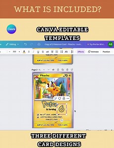 Editable Pokemon Birthday Invitation Template | Pokemon Card Bundle of 3 | Pikachu Squirtle Bulbasaur Canva Editable Birthday Invite - Etsy